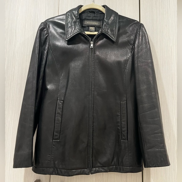 Banana Republic Jackets & Blazers - Banana Republic Y2K Lambskin Leather Jacket Black Medium Fully Lined